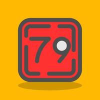 Seventy Nine Filled Shadow Icon vector