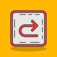 U turn Filled Shadow Icon vector