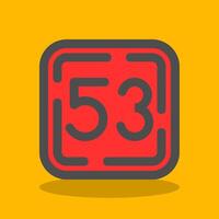 Fifty Three Filled Shadow Icon vector