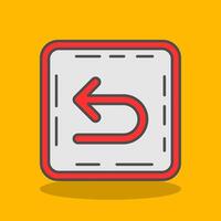 U turn Filled Shadow Icon vector