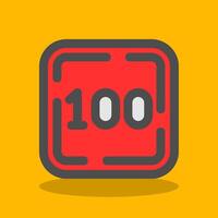 One Hundred Filled Shadow Icon vector