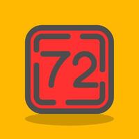 Seventy Two Filled Shadow Icon vector