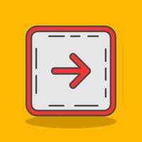 Right arrow Filled Shadow Icon vector