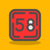 Fifty Eight Filled Shadow Icon vector