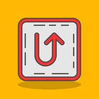 U turn Filled Shadow Icon vector