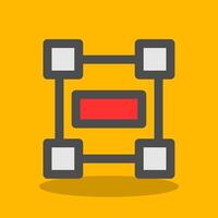 Rectangle frame Filled Shadow Icon vector