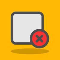 Delete square Filled Shadow Icon vector