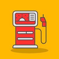 Gas station Filled Shadow Icon vector