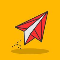 Paper plane Filled Shadow Icon vector