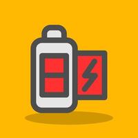 Battery half Filled Shadow Icon vector