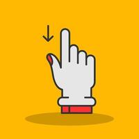 Swipe Down Filled Shadow Icon vector