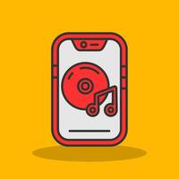 Music player Filled Shadow Icon vector