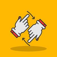 Rotate Two Hands Filled Shadow Icon vector