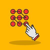 Pattern lock Filled Shadow Icon vector
