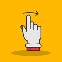 Swipe Right Filled Shadow Icon vector