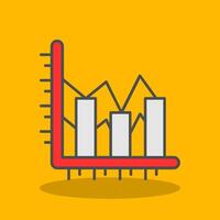 Bar chart Filled Shadow Icon vector