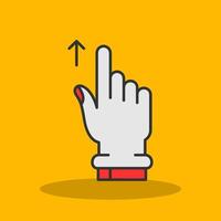 Swipe Up Filled Shadow Icon vector