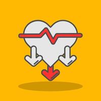 Heart rate Filled Shadow Icon vector