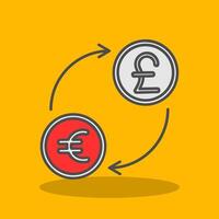 Currency exchange Filled Shadow Icon vector