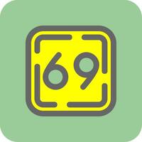 Sixty Nine Filled Yellow Icon vector