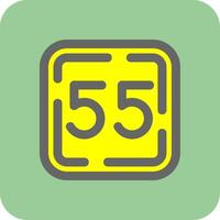 Fifty Five Filled Yellow Icon vector