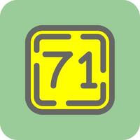 Seventy One Filled Yellow Icon vector