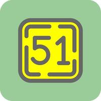 Fifty One Filled Yellow Icon vector