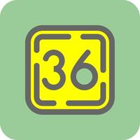 Thirty Six Filled Yellow Icon vector