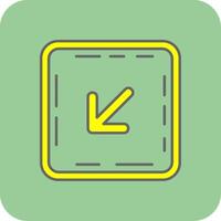 Down left arrow Filled Yellow Icon vector