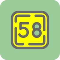 Fifty Eight Filled Yellow Icon vector