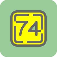 Seventy Four Filled Yellow Icon vector