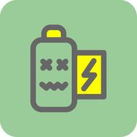 Battery dead Filled Yellow Icon vector