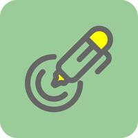 Pen pressure Filled Yellow Icon vector