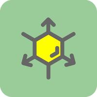 3d coordinate axis Filled Yellow Icon vector