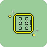 Dice six Filled Yellow Icon vector