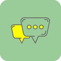 Chat bubbles Filled Yellow Icon vector