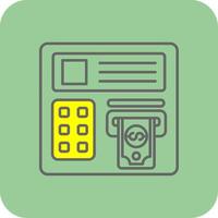 Atm machine Filled Yellow Icon vector