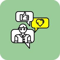 Social engagement Filled Yellow Icon vector