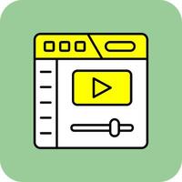 Video player Filled Yellow Icon vector