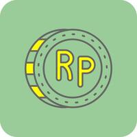 Indonesian rupiah Filled Yellow Icon vector