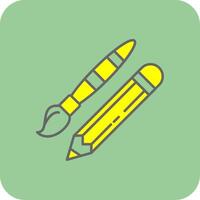 dibujo herramientas lleno amarillo icono vector
