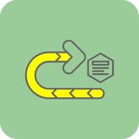 Right turn Filled Yellow Icon vector