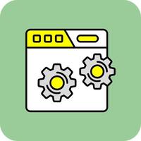 Web setting Filled Yellow Icon vector