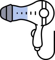 Hair dryer Filled Half Cut Icon vector