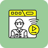 Live streaming Filled Yellow Icon vector