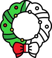 Christmas wreath Filled Half Cut Icon vector