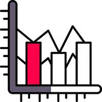 Bar chart Filled Half Cut Icon vector