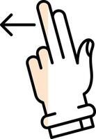 Two Fingers Left Filled Half Cut Icon vector