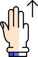 Three Fingers Up Filled Half Cut Icon vector