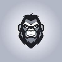 Logo Gorilla cyberpunk flat details vector